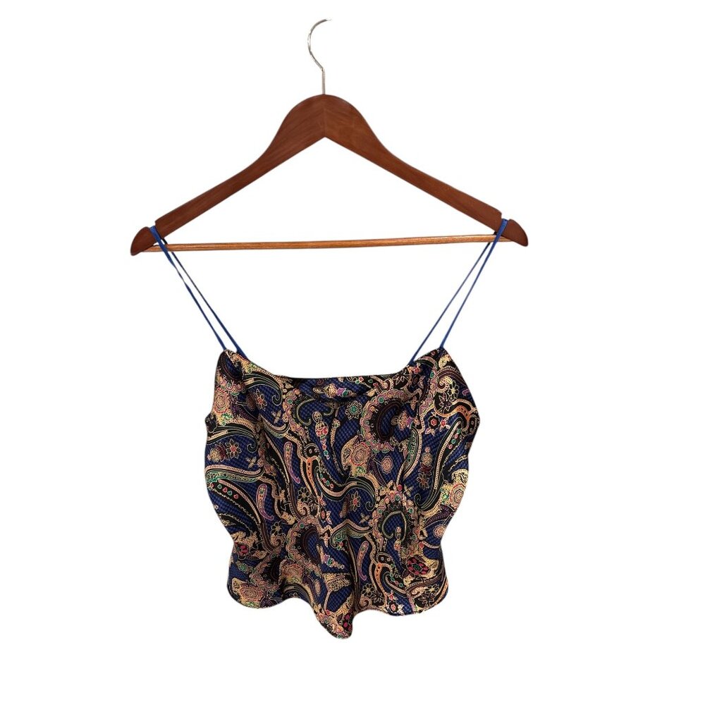 Circa 2000 Womens Paisley Print Camisole With Adjustable Spaghetti Straps - Medi
